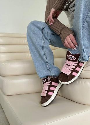 Жіночі кросівки adidas campus brown pink3 фото