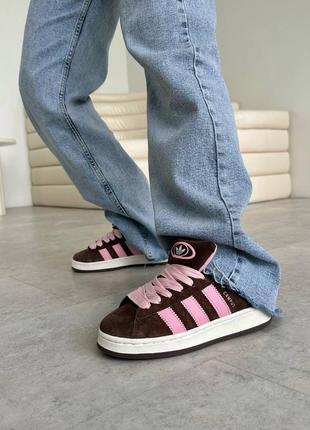 Жіночі кросівки adidas campus brown pink2 фото