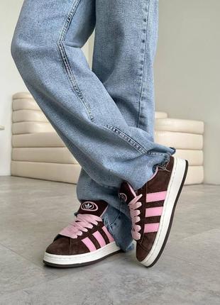 Жіночі кросівки adidas campus brown pink4 фото