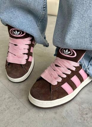 Жіночі кросівки adidas campus brown pink7 фото