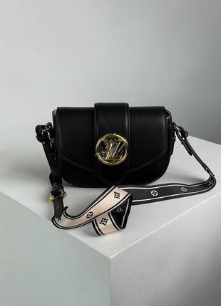 Сумка у стилі louis vuitton pont 9 soft pm black leather