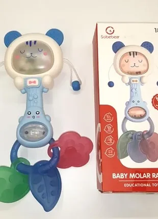 Брязкальце з прорізувачем для зубів 23см блакитний в коробці yl1022-19