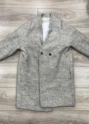 Пальто бойфренд шерсть zara