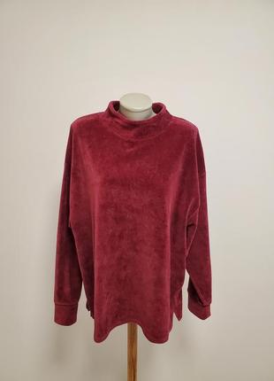 Гарна брендова велюрова кофта в рубчик котон батал