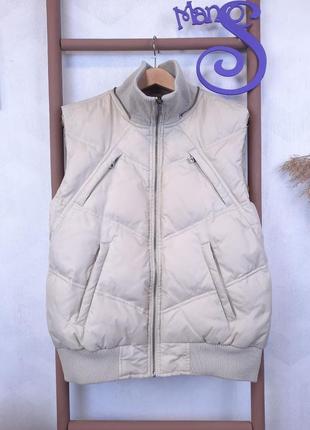 Женский жилет loft демисезонный тёплый бежевый размер м