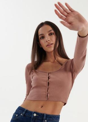 Топ h&m топ рубчик бежевый топ