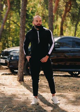 Темно сірий спортивний костюм чоловічий з лампасами