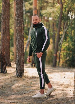 Темно сірий спортивний костюм чоловічий з лампасами