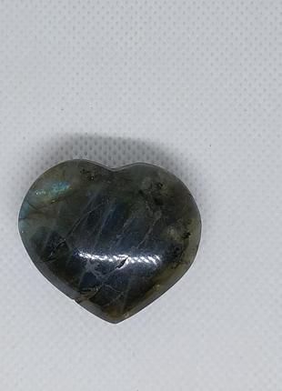 Лабрадор кабашон камінь серце без оправи 33*39*16 мм. натуральний лабрадор індія2 фото
