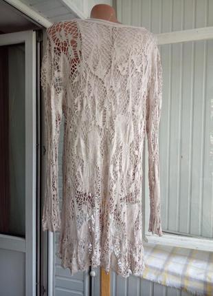 Ажурная коттоновая трикотажная блуза большого размера батал4 фото