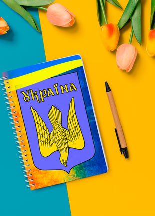 Скетчбук sketchbook (блокнот) для малювання з патріотичним принтом "україна. герб україни. сокіл"1 фото