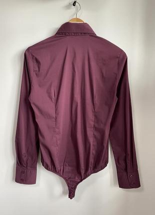 Рубашка блуза боди bernardi collection 🇮🇹 винного цвета3 фото