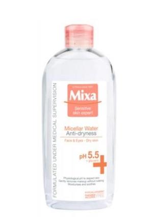 Міцелярна вода mixa anti-dryness для сухої шкіри 400 мл