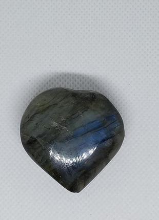 Лабрадор кабашон камінь серце без оправи 41*41 мм. натуральний лабрадор індія1 фото