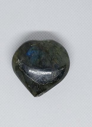 Лабрадор кабашон камінь серце без оправи 41*41 мм. натуральний лабрадор індія3 фото
