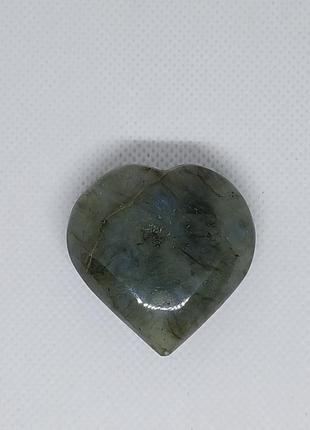 Лабрадор кабашон камінь серце без оправи 41*42*15 мм. натуральний лабрадор індія1 фото
