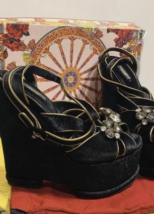 Бархатные босоножки d&g