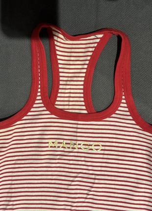 Майка mango в біло-червону смужку
