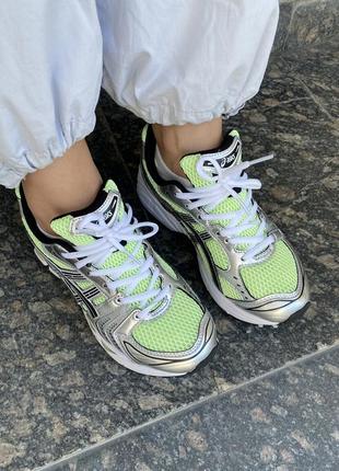 Asics gel-kayano 14 silver/green 364 фото