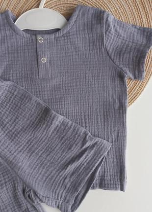 Детский муслиновый летний костюм из муслина