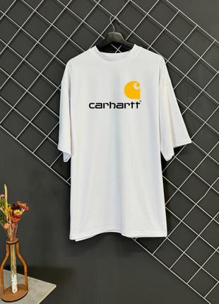 Футболка преміум оверсайз чоловіча чорна біла carhartt