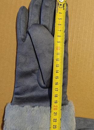 Теплые зимние перчатки женские приятные на ощупь женские рукавицы fashion gloves gray