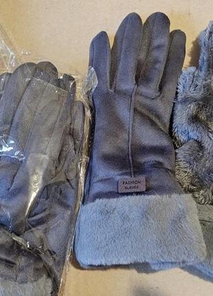 Теплые зимние перчатки женские приятные на ощупь женские рукавицы fashion gloves gray