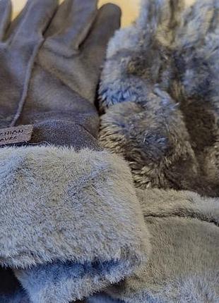 Теплые зимние перчатки женские приятные на ощупь женские рукавицы fashion gloves gray