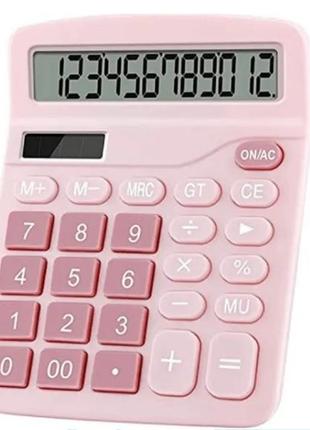Калькулятор рожевий dexin dx-837b calculator2 фото