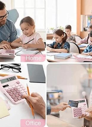 Калькулятор розовий dexin dx-837b calculator5 фото