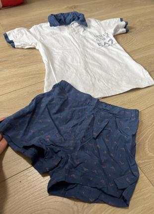 Новий легкий 3т 2т літній костюм шорти поло футболка ea7 emporio armani2 фото