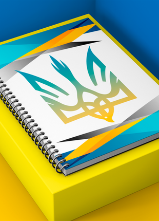 Скетчбук sketchbook (блокнот) для малювання з патріотичним принтом "україна. герб україни. сокіл"2 фото