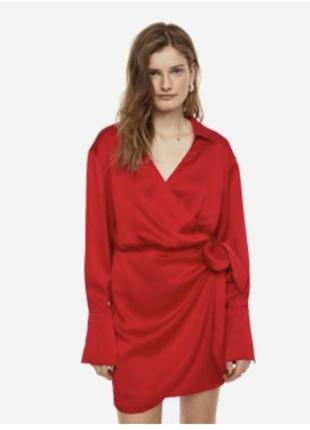 Гарна сукня міді червона під сатин л-хл 12-141 фото