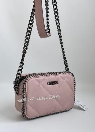 Сумка guess оригинал / пудровая розовая кросс боди сумочка летняя