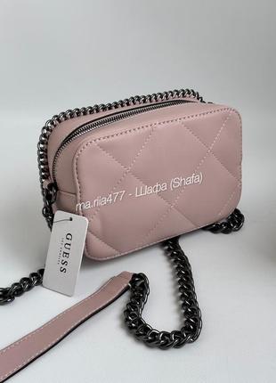 Сумка guess оригинал / пудровая розовая кросс боди сумочка летняя