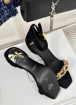 Босоножки balmain черные с золотым