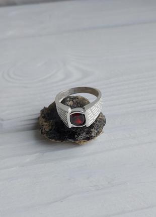 Гранат кольцо с камнем гранат серебро. кольцо с гранатом размер 17,5 р. индия.5 фото