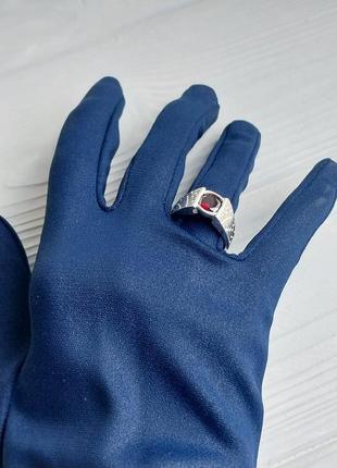 Гранат кольцо с камнем гранат серебро. кольцо с гранатом размер 17,5 р. индия.6 фото