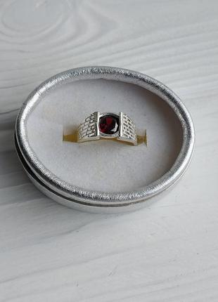 Гранат кольцо с камнем гранат серебро. кольцо с гранатом размер 17,5 р. индия.7 фото