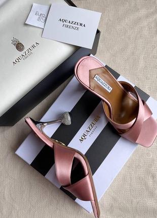 Мюли aquazzura розовые атласные