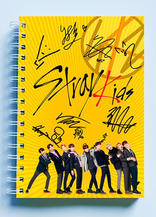 Скетчбук sketchbook (блокнот) для малювання з принтом "група stray kids. фелікс, чанбін, лі но"2 фото