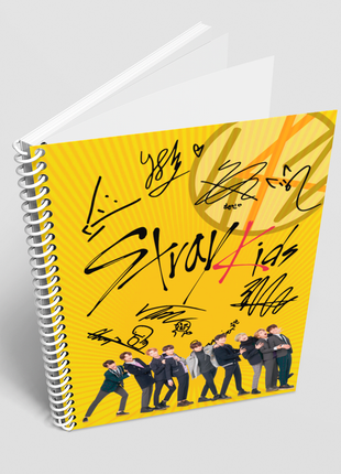 Скетчбук sketchbook (блокнот) для малювання з принтом "група stray kids. фелікс, чанбін, лі но"1 фото