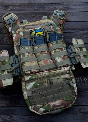 Плитоноска з системою швидкого скидання, тройний підсумок під магазини + напашник