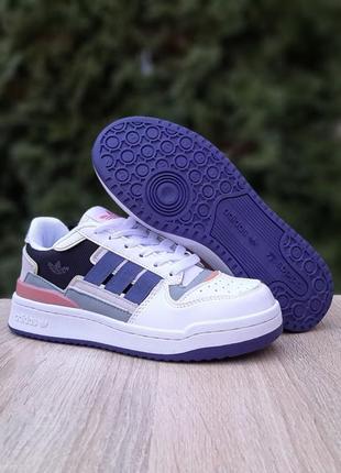 Жіночі шкіряні кросівки adidas forum exhibit low кольорові2 фото