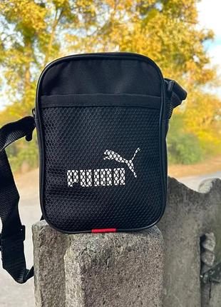 Барсетка  через плече puma пума чорна сумка чоловіча спортивна