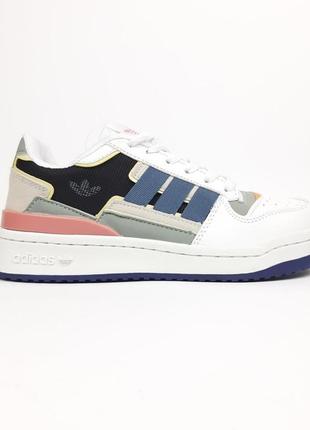 Жіночі шкіряні кросівки adidas forum exhibit low кольорові5 фото