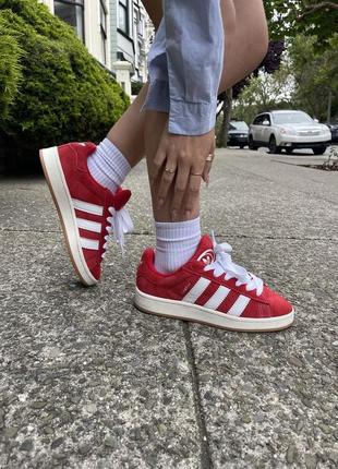 Кросівки adidas campus red white1 фото