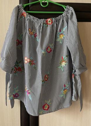 Блузка, блуза с вышивкой