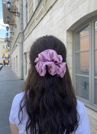 Объемная шелковая резинка для волос/оверсайз скранчи8 фото