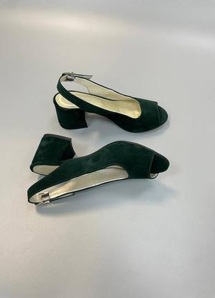 Эксклюзивные босоножки из итальянской кожи и замши женские на каблуке5 фото